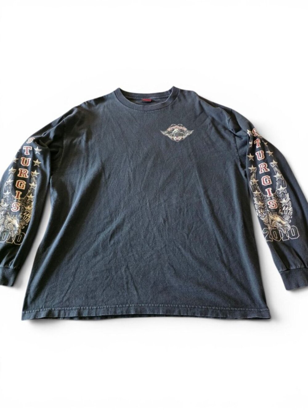 Hot Leathers Sturgis 2010 Black Hills Rally Long Sleeve Graphic T-Shirt 2XL - Picture 6 of 15